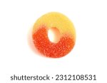 Classic Peach Ring Candies Isolated on a White Background