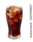 A glass of coke with ice cubes...