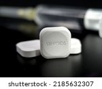 Small photo of Tablet of steroids hormone that reduces inflammation used in rheumatoid arthritis, uveitis, psoriatic arthritis such as prednisone, hydrocortisone and dexamethasone