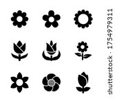 flower icon set glyph style... | Shutterstock .eps vector #1754979311