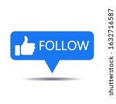 blue button follow for social... | Shutterstock .eps vector #1632716587