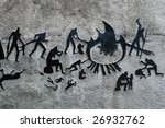 Small photo of Rock Paintings of eolithic life