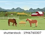 Vector Illustration Of A Horse...
