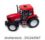 Red Tractor Toy Isolated On...