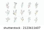set of 27 bouquets and... | Shutterstock .eps vector #2123611607