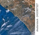 Small photo of Satellites View California Oil Spill. Satellite imagers can make oil spills easier to detect in open water. Elements of this image furnished by NASA.