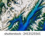 Small photo of The Specter of a MegaTsunami in Alaska. Landsat images helped convince researchers that a slumping mountainside overlooking Barry Arm fjord. Elements of this image furnished by NASA.