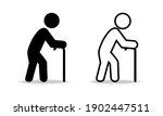 set of old man with cane.... | Shutterstock .eps vector #1902447511