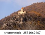 Temple of Caucasian Albania in the city of Gakh. Temple of Kurmuk 7th century. City of Gakh. Azerbaijan.