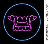vampire fangs neon sign  modern ... | Shutterstock .eps vector #2078177704