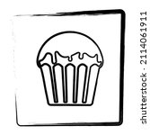 cake icon. brush frame. vector... | Shutterstock .eps vector #2114061911