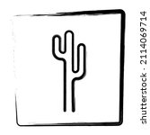 cactus icon. brush frame.... | Shutterstock .eps vector #2114069714
