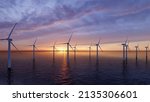 Offshore Wind Turbines Farm At...