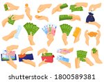 hand holding money vector... | Shutterstock .eps vector #1800589381