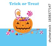 ember labu halloween dengan... | Shutterstock .eps vector #1838377147