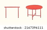 Red Cute Simple Round Table For ...