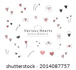a set of cute hand drawn heart... | Shutterstock .eps vector #2014087757