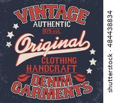 denim typography  t shirt stamp ... | Shutterstock . vector #484438834