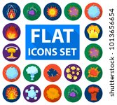 different explosions flat icons ... | Shutterstock . vector #1013656654