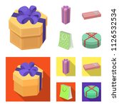 gift box with bow  gift bag... | Shutterstock . vector #1126532534