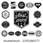 different label black icons in... | Shutterstock .eps vector #1255180177