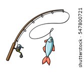 Fishing Rod And Fish Icon In...