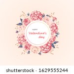 happy valentine's day floral... | Shutterstock .eps vector #1629555244