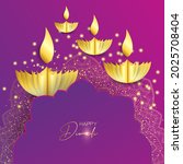 happy diwali. paper graphic of... | Shutterstock .eps vector #2025708404