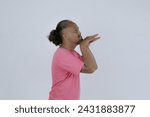 Small photo of long-haired Asian men dancing on white background. duck stile dance