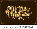 vector merry christmas text... | Shutterstock .eps vector #715029967