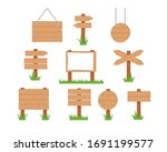 wooden sign and pointer in... | Shutterstock .eps vector #1691199577