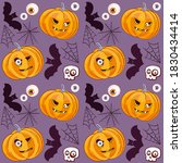  pumpkins with eyes. halloween. ... | Shutterstock . vector #1830434414
