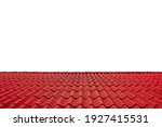 Roof red color isolated on white background with clipping path