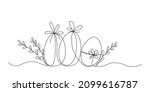 easter holiday eggs with plant... | Shutterstock .eps vector #2099616787