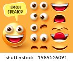 emoji creator vector set design.... | Shutterstock .eps vector #1989526091