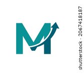 initial letter m arrow up logo... | Shutterstock .eps vector #2067418187