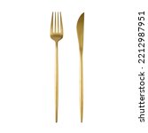 Matte golden color fork and...
