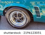 Blue Ford Mustang Rear Wheel...