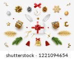 set realistic christmas objects ... | Shutterstock .eps vector #1221094654