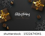 christmas black background.... | Shutterstock .eps vector #1522674341
