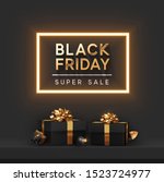 black friday super sale. shelf... | Shutterstock .eps vector #1523724977