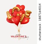 valentine's day background with ... | Shutterstock .eps vector #1887164014