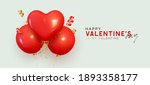 valentine's day. red balloons... | Shutterstock .eps vector #1893358177