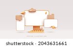 screen device mockup. mock up... | Shutterstock .eps vector #2043631661