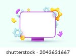 desktop computer  blank screen... | Shutterstock .eps vector #2043631667