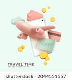 travel time. payment for ticket ... | Shutterstock .eps vector #2044551557