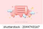 message notification icon.... | Shutterstock .eps vector #2044743167