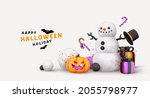 happy halloween background.... | Shutterstock .eps vector #2055798977