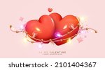 valentine's day. red pair of... | Shutterstock .eps vector #2101404367