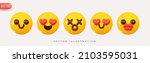 set icon smile emoji. realistic ... | Shutterstock .eps vector #2103595031